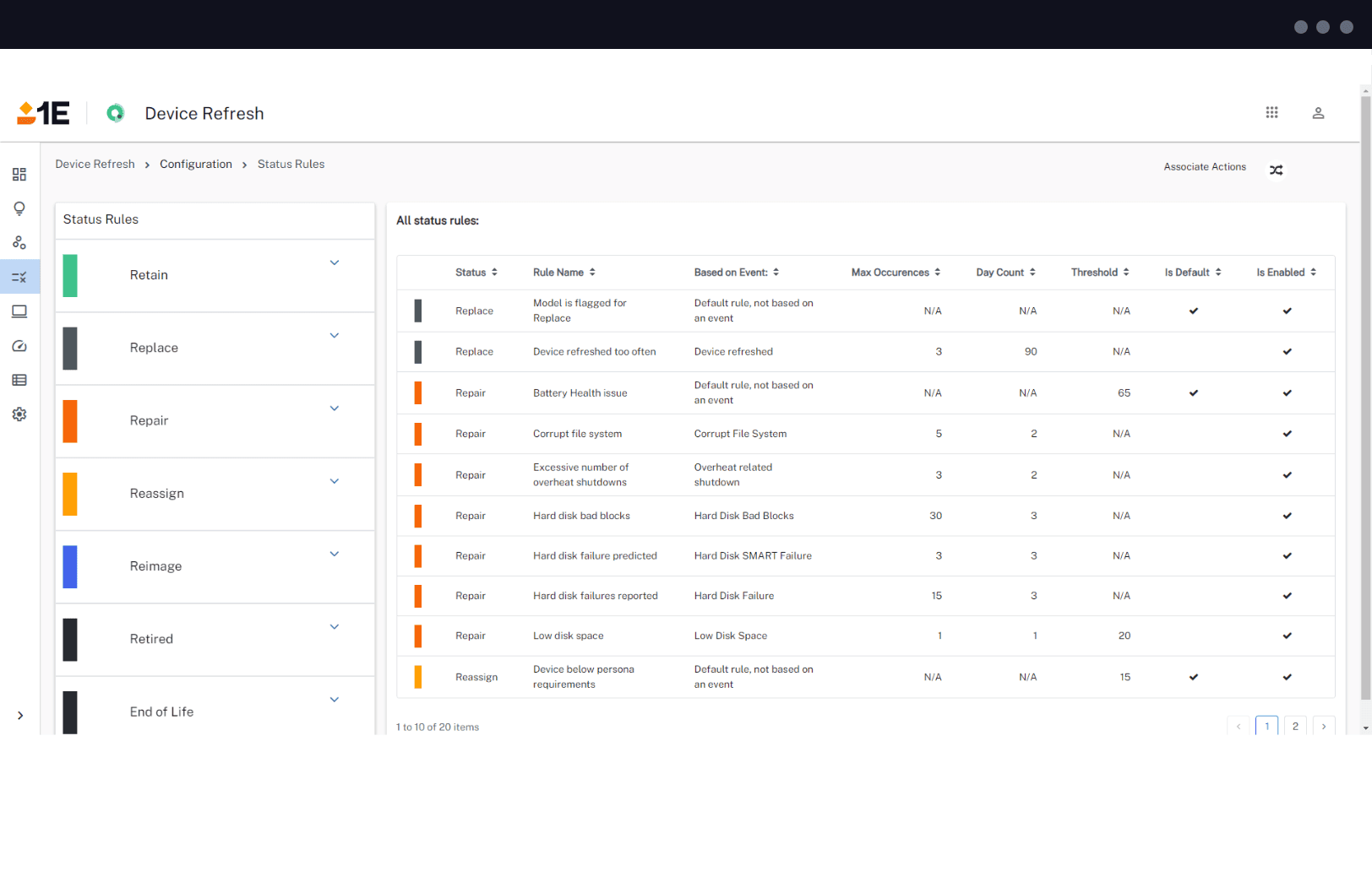 1E for Device Refresh - Customized Configuration